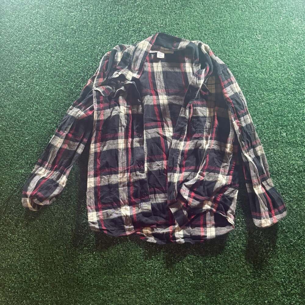 Old Navy Button Front Plaid Flannel Shirt
